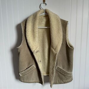 Shearling Suede Sherpa Vest